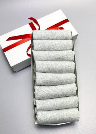 Бокс шкарпеток жіночих коротких сірих літніх гарної якості 41-45 8 шт. у подарунковому пакованні для дівчат km