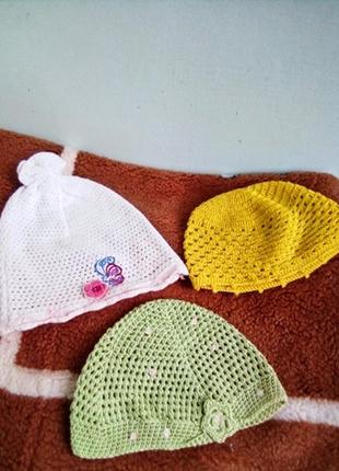 Шапки вязаные летние.желтой и зеленой нет.