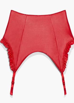 Глянцевая юбка с подвязками женская savage x fenty by rihanna красный (li2250528 red (eu(s))5 фото