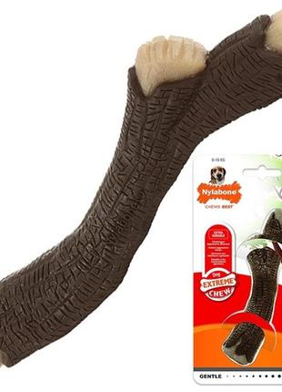 Nylabone wooden stick extreme bacon іграшка гілка зі смаком бекону для собак — m