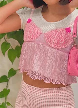 Майка,топ кружевной,с кружевом,кроп топ y2k,сетка,прозрачный
