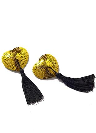 Стикини с пайетками золотистые