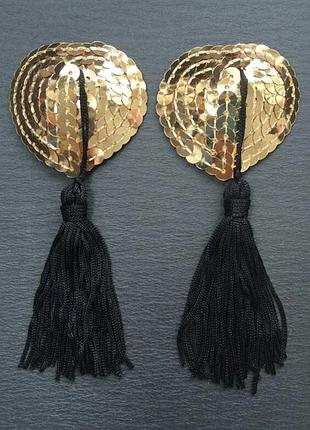 Стикини с пайетками золотистые