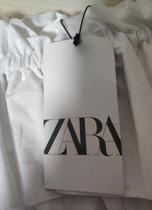 Zara стильный белый топ кроп top crop рюши воланы резинка бренд zara зара, р.м4 фото