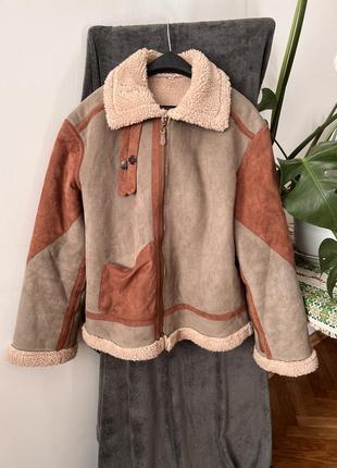Теплая дубленка куртка