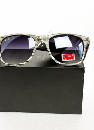 Очки солнцезащитные ray ban wayfarer   с текстурой дерева, очки унисекс6 фото