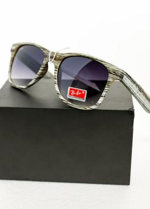 Очки солнцезащитные ray ban wayfarer   с текстурой дерева, очки унисекс7 фото