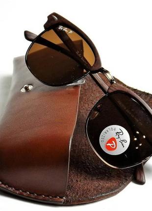 Солнцезащитные очки ray ban clubmaster polarized ray ban 30161 фото