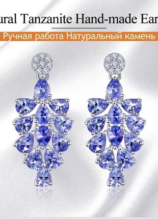 Серебряная кольца 925 пробы с натуральными танкатами7 фото