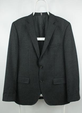 Шерстяной пиджак блейзер hugo boss flannel wool slim fit gray blazer jacket
