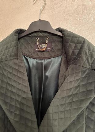 Шикарное стеганое бархатное пальто кимоно7 фото