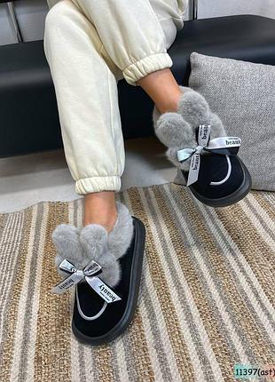 Угги с ушками / автоледи / замшевые