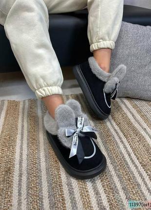 Угги с ушками / автоледи / замшевые