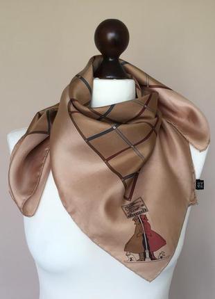 Шелковый платок шарф vintage 1990's silk burberry scarf 78см 77см2 фото