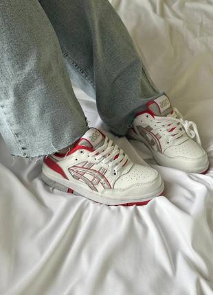 Кроссовки asics ex89 white red3 фото