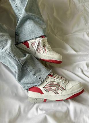 Кроссовки asics ex89 white red2 фото