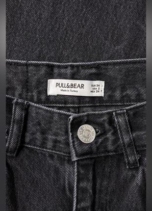 Джинсы широкие с высокой посадкой pull and bear denim jeans4 фото