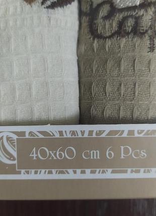 Набор вафельных полотенец 40*60 6 штук турция