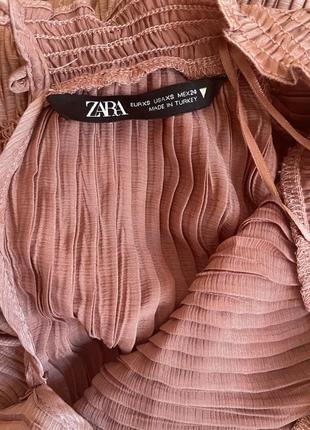 В наличии атласная розовая блуза zara женская жатка5 фото