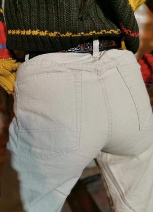 Джинсы лен коттон хлопок брюки штаны льняные cottonfield высокая талия посадка прямые5 фото
