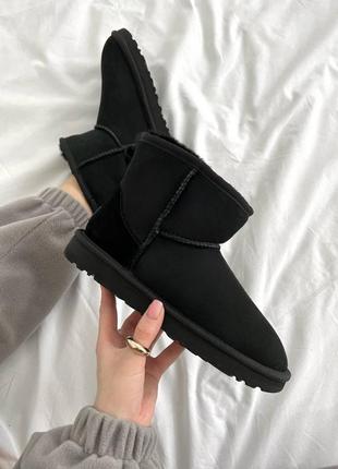 Жіночі уггі ugg classic mini black уги аггі угг міні чорного кольору