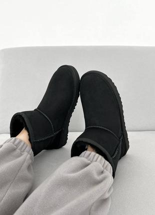 Жіночі уггі ugg classic mini black уги аггі угг міні чорного кольору
