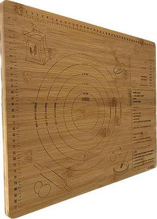 Дошка кухонна для розкачування тіста та нарізання бамбукова 46*36*1,5 см eurogold 7108200026