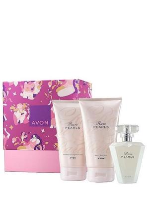 Avon rare pearls набір (edp/50ml + body lotion 150ml + shower gel/150ml)1 фото