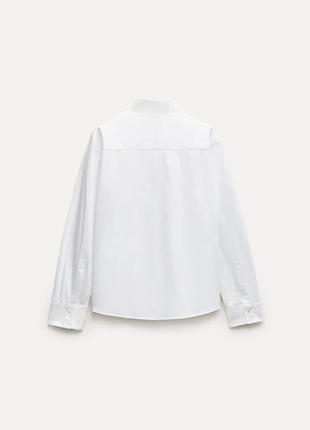 Рубашка женская белая поплиновая zara new4 фото