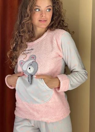 Теплая махровая пижама, комплект для дома8 фото