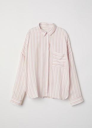 Сорочка в полоску oversized h&m 2