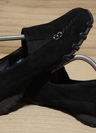 Мягкие черные замшевые спортивные лоферы skechers relaxed fit air-cooled memory foam 36 р (23,5 см)