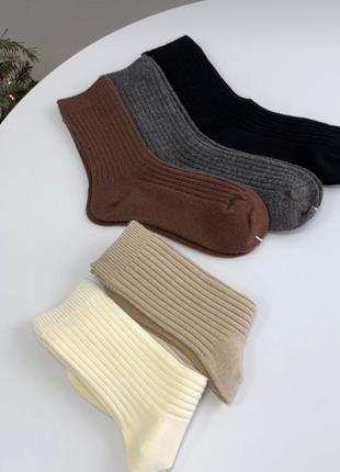 Жіночі зимові високі кашемірові трендові шкарпетки в рубчик  36-41р.🔥🧦👍8 фото