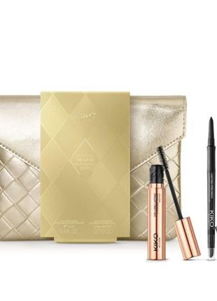 Подарунковий набір туш та олівець kiko milano holiday première black duo eyes gift set1 фото