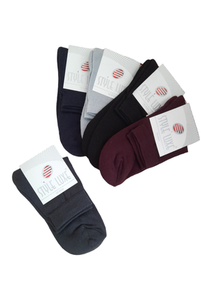 Набір 5 пар жіночі зимові шкарпетки з махровою підошвою стиль люкс 35-38р. середні