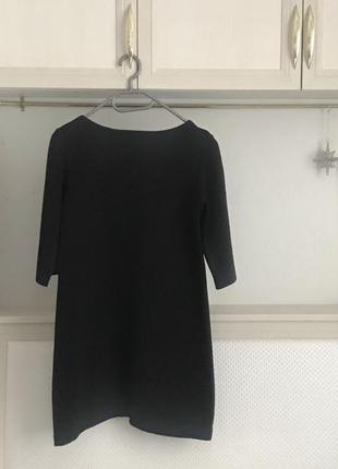 Чёрное демисезонное платье мини с рукавом три четверти3 фото