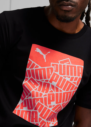 Черная мужская футболка puma stacked box men's tee новая оригинал из сша2 фото