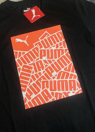 Черная мужская футболка puma stacked box men's tee новая оригинал из сша8 фото