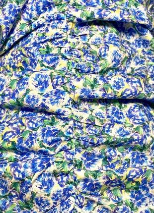 Собранная блузка с длинным рукавом с цветочным принтом zara6 фото