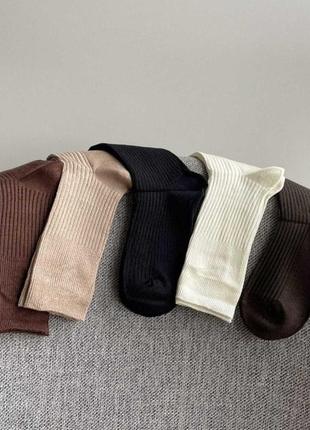Жіночі зимові високі кашемірові трендові шкарпетки в рубчик корона 36-41р5 фото
