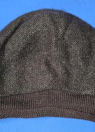 Шерстяная женская шапка коричневая новая1 фото
