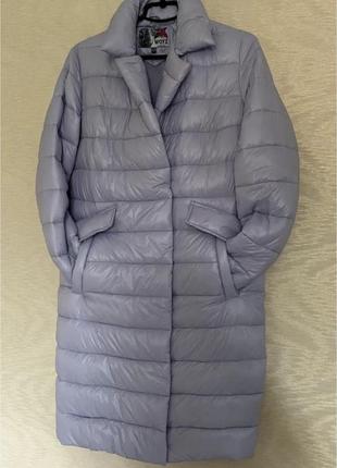 Пуховик пальто куртка лавандавого цвета3 фото