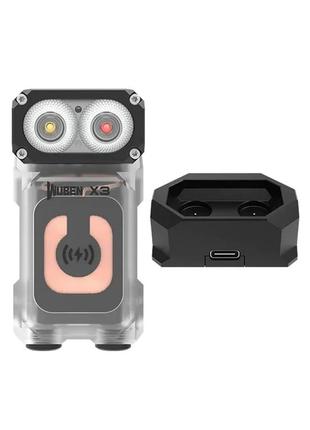 Универсальный кемпинговый ручной edc фонарик wuben x3 owl white с беспроводной зарядкой (1000мач, 700люмен)