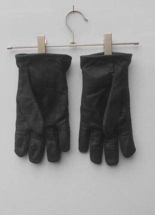 Кожаные  теплые перчатки на флисе2 фото
