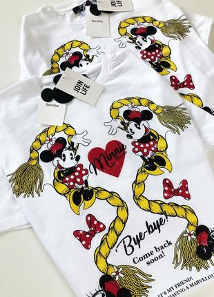 Крута футболка оверсайз disney міккі bershka нова колекція