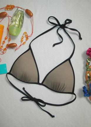 Суперовий верх ліф від купальника кольору хакі з контрастною окантовкою на зав'язках h&m.