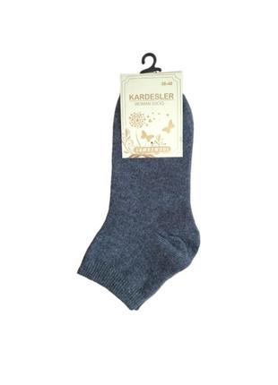 Женские зимние носки теплые kardesler из шерсти ламы 36-40 р. средные без махры. серые1 фото