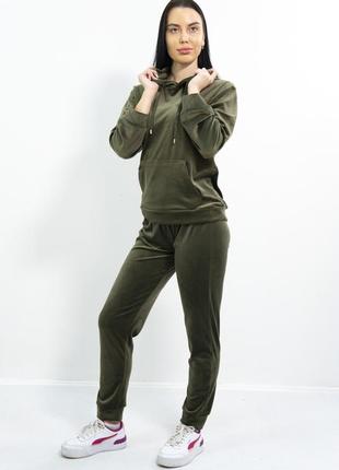 Костюм lee cooper спортивный велюровый женский louisa s зеленый3 фото