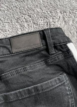 В наличии черные женские джинсы zara с белыми ломпасами6 фото