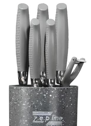 Професійний набір ножів zepline zp-046 у 3 кольорах 7 предметів набір кухонних ножів5 фото